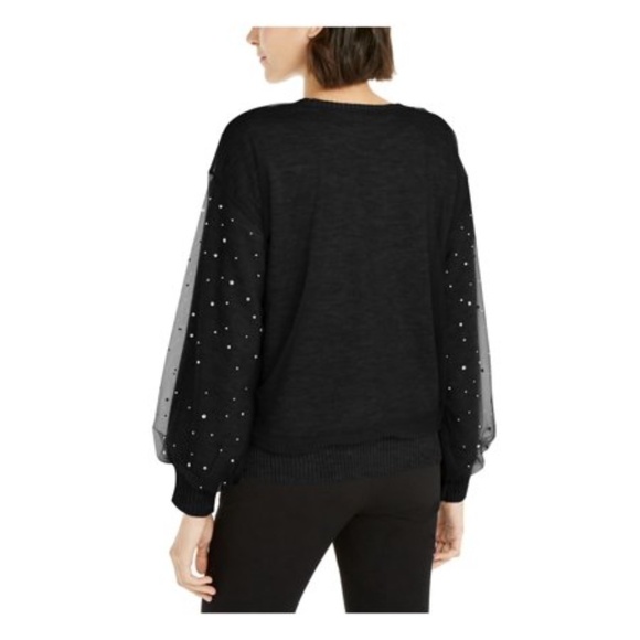 Inc Embellished Tulle Overlay Sweater - Picture 2 of 7